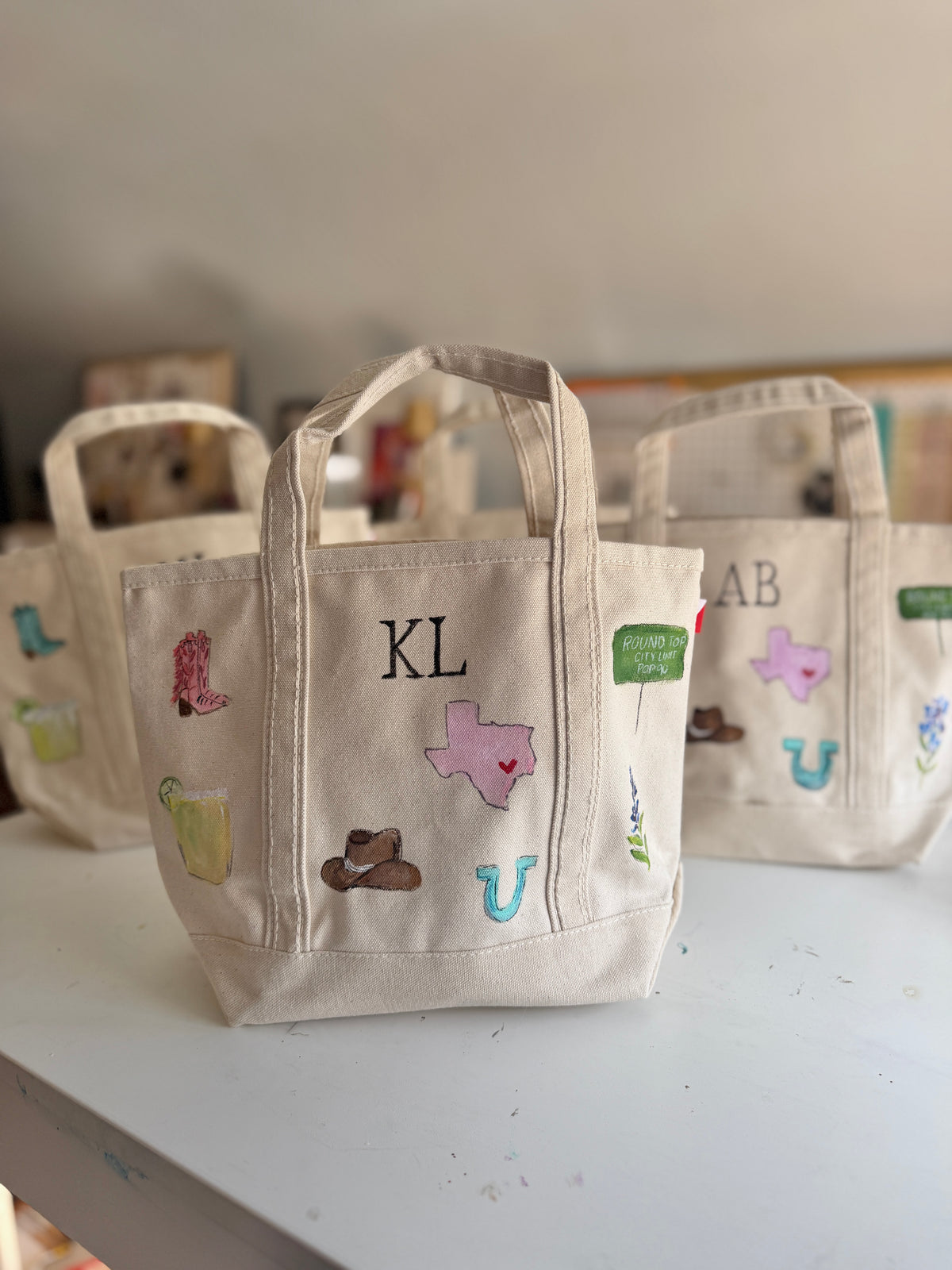 Large Painted Motif Tote